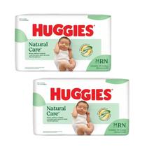 Fralda huggies natural care RN recém nascido kit com 2 pacotes de 34 unidades
