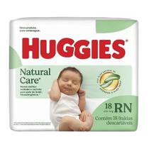 Fralda Huggies Natural Care Tamanho RN até 4Kg com 18 Fraldas Descartáveis