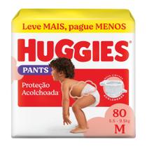 Fralda Huggies Pants Proteção Acolchoada M - 80 un Fralda Huggies Pants Proteção Acolchoada M - 80 un