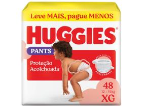Fralda Huggies Pants Roupinha Proteção Acolchoada Tamanho XG Pacote Hiper 48 Unidades Descartáveis