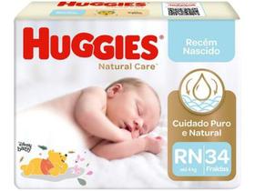 Fralda Huggies Premium Natural Care Tam. RN - Até 4kg 34 Unidades