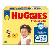 Fralda Huggies Proteção Dia Tamanho G 28 Unidades Descartáveis