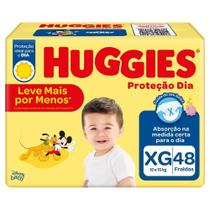 Fralda Huggies Proteção Diária XG 48 Unidades Ultra Absorção, Antivazamento, Conforto Máximo