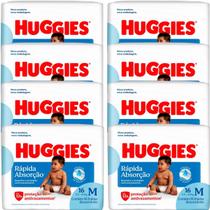 Fralda Huggies Rápida Absorção M 8 Pacotes