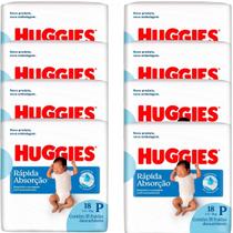 Fralda Huggies Rápida Absorção P 8 Pacotes