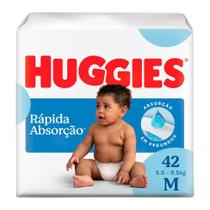 Fralda Huggies Rápida Absorção Tamanho M Pacote Mega 42 Unidades Descartáveis Fralda Huggies Rápida Absorção Tamanho M Pacote Mega 42 Unidades Descartáveis