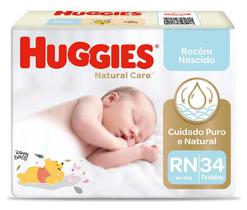 Fralda huggies rn natural care c/34 unidades até 4kg