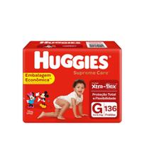 Fralda huggies supreme care g 136 unidades