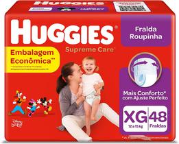 Fralda Huggies Supreme Care Hiper Roupinha Tamanho XG Com 48 Unidades