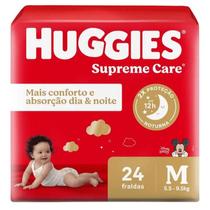 Fralda Huggies Supreme Care M com 24 unidades