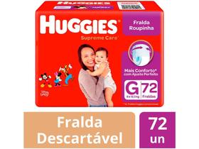Fralda Huggies Supreme Care Roupinha Calça - Tam. G 9kg a 12,5kg 72 Unidades