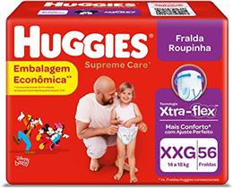 Fralda Huggies Supreme Care Roupinha Calça - Tam. XXG Mais de 14kg 56 Unidades