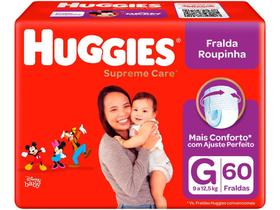 Fralda Huggies Supreme Care - Roupinha Tam. G 9 a 12,5kg 60 Unidades