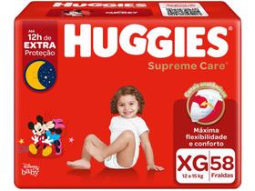 Fralda Huggies Supreme Care Tam. XG - 12 até 15kg 58 Unidades