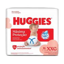 Fralda Huggies Supreme Care Tamanho XXG 14-20kg com 16 Fraldas Descartáveis