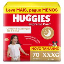 Fralda Huggies Supreme Care Tamanho XXXG 70 Unidades Descartáveis