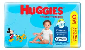 Fralda Huggies Tripla Proteção Hiper Tamanho G 78 Tiras Fralda Huggies Tripla Proteção Hiper Tamanho G 78 Tiras