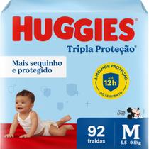 Fralda Huggies Tripla Proteção Hiper - Tamanho M - Com 92 Unidades