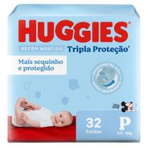 Fralda huggies tripla proteção jumbo p 32unid