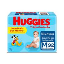Fralda Huggies Tripla Proteção M com 92 Unidades Fralda Huggies Tripla Proteção M com 92 Unidades