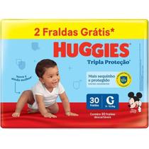 Fralda Huggies Tripla Proteção Mega G 30 Unidades