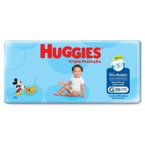 FRALDA HUGGIES TRIPLA PROTEÇÃO MEGA G - 36 un