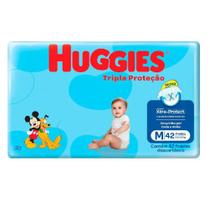 Fralda huggies tripla proteção mega m c/42 un