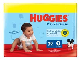 Fralda Huggies Tripla Proteçao Meguinha G 30un Gênero Sem Gênero Tamanho Grande (g)