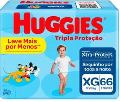 Fralda Huggies Tripla Proteção - Tam XG - 66 fraldas - ATACADO BARATO