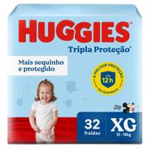 Fralda Huggies Tripla Proteção XG 32 Fraldas Fralda Huggies Tripla Proteção XG 32 Fraldas