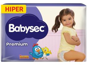 Fralda Infantil Babysec Premium Hiper XXG com 52 Unidades