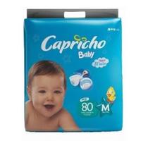 Fralda infantil capricho baby m com 80 unidades