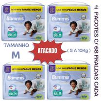 Fralda infantil capricho bummis premium hiper m combo 4 pcts c/68 frd