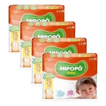 Fralda infantil Hipopo 4 Pacotes Hiper Tamanho G - 296 Unidades