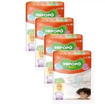 Fralda infantil Hipopo 4 Pacotes Hiper Tamanho XG - 256 Unidades