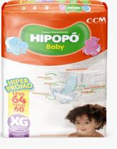 Fralda infantil Hipopo Hiper 1 PacoteTamanho XG - 64 Unidades - Hipopó Baby