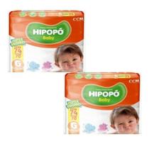 Fralda infantil Hipopo Hiper 2 Pacotes Tamanho G Com 148 Unidades - Hipopó Baby