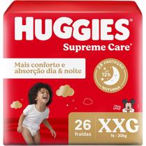 Fralda Infantil Huggies Supreme Care XXG com 26 unidades