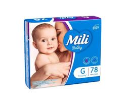 Fralda Infantil Mili Baby G 78 Unidades - Mili Fralda Infantil Mili Baby G 78 Unidades - Mili