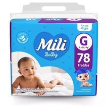 Fralda Infantil Mili Baby G com 78 unidades