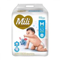 Fralda Infantil Mili Love Care M com 52 unidades