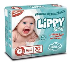Fralda infantil pacote com 70 tiras lippy baby g Fralda infantil pacote com 70 tiras lippy baby g