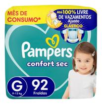 Fralda Infantil Pampers Confort Sec G 92 unidades
