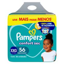 Fralda Infantil Pampers Confort Sec Tamanho XXG Leve Mais Por Menos com 56 Fraldas