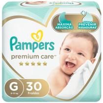 FRALDA INFANTIL PAMPERS PREMIUM CARE MEGA G - 30 unid.