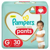 Fralda Infantil Pampers Premium Care Pants Tamanho G com 30 Unidades Fralda Infantil Pampers Premium Care Pants Tamanho G com 30 Unidades