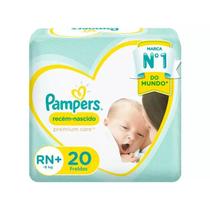 Fralda Infantil Pampers Premium Care RN+ com 20 unidades