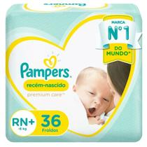 Fralda Infantil Pampers Premium Care RN+ com 36 unidades Fralda Infantil Pampers Premium Care RN+ com 36 unidades