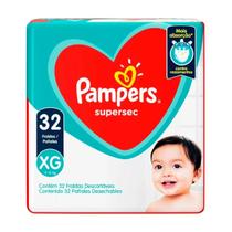 Fralda Infantil Pampers SuperSec XG com 32 unidades