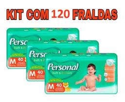 Fralda infantil Personal TAMANHO M kit mega PACOTE com 102 unidades